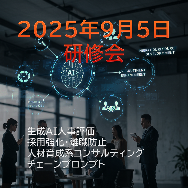 生成AI人事評価・採用強化・離職防止・人材育成系コンサルティングチェーンプロンプト研修会